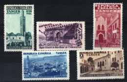 Spain 1937 Tangier - Home School Of Orphans Of Posts Charity Labels Set Of 5 F M - Unused Stamps