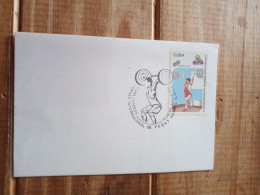 Santiago Cuba Weightlifting1994.intl Cup.manuel Suarez.no Postcard.e8 Reg.post Up To 50 Gram By August - Pesistica