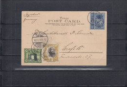 Tonga: 1901: Registered Card Tonga Tabu With Natives To Germany - Tonga (1970-...)