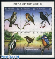 Saint Vincent 1997 Birds 6v M/s (6x$2), Mint NH, Nature - Birds - Kingfishers - St.Vincent (1979-...)