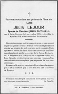 Avis De Déces - Doodprentje - Julia LEJOUR Epouse De Jules Dutilleul - 1899/1958 - Overlijden