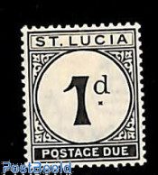 Saint Lucia 1933 Postage Due, 1d, Stamp Out Of Set, Unused (hinged) - St.Lucia (1979-...)