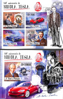 Sao Tome/Principe 2016 Nikola Tesla 2 S/s, Mint NH, Science - Transport - Inventors - Physicians - Automobiles - Fisica