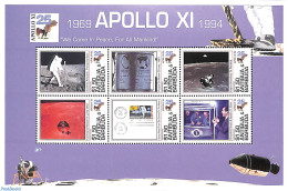 Antigua & Barbuda 1994 Moonlanding 6v M/s, Mint NH, Transport - Space Exploration - Antigua En Barbuda (1981-...)