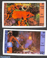 French Polynesia 1985 Tradional Food 2v, Imperforated, Mint NH, Health - Food & Drink - Ungebraucht