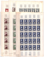 France 1951 Famous Persons, Set In Complete Sheets (= 25 Sets), Mint NH, History - Science - Europa Hang-on Issues - N.. - Neufs