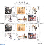 Macao 2016 Famous Painters M/s, Mint NH, Nature - Transport - Birds - Flowers & Plants - Ships And Boats - Art - Paint.. - Unused Stamps