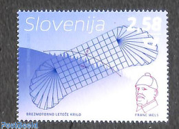 Slovenia 2022 Non-motorised Flying, Franc Wels 1v, Mint NH, Sport - Transport - Gliding - Aircraft & Aviation - Aerei
