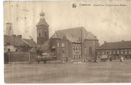 Frameries  Grand'Place Et Eglise De Ste Waudru - Frameries