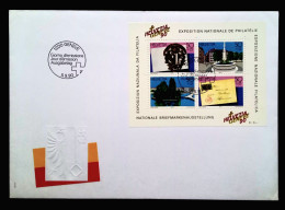 SWITZERLAND 1990,HELEVETIA-GENEVE 90 EXHIBITION, BLOCK MINIATURE SHEET, PHILATELY FOUNTAIN,  NATURE. - Briefe U. Dokumente