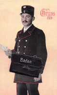 Gruss Aus Baden  - Carte A Systeme - Facteur - Briefträger - Baden-Baden
