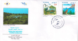 2025/ Tunisie /Euromed Postal/Réserves Naturelles Méditerranéennes :Faune & Flore/  FDC - Eagles & Birds Of Prey