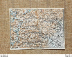Carta O Cartina Del 1923 Lanzo Torinese Cima Ciarforon Barbania Piemonte T.C.I. - Landkarten