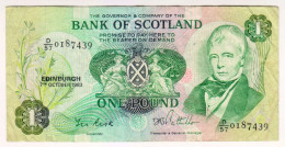 1983 Scotland 1 Pound 87439 Bank Of Scotland Paper Banknotes - 1 Pound