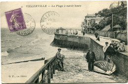 VILLERVILLE - LA PLAGE à MAREE HAUTE  - - Villerville