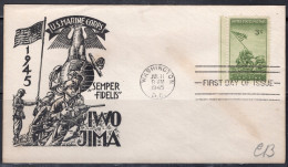 1945 Staehle First Day Cover, Imo Jima - 1941-1950