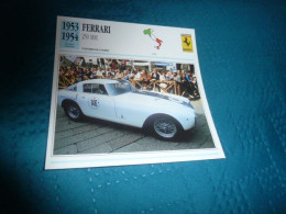 Voitures De Course - Ferrari 250 MM - Moteur V12, Cylindrée, 2,95 Litres, 1 Act Par Rangée - Italie - Fiche Technique - - Deportes