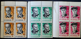 Russia 1966 USSR - MNH - Soviet Heroes - СССР 4 Kopeks 12 Stamps 3 Corner Blocks - Neufs