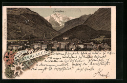 Lithographie Interlaken, Teilansicht - Interlaken