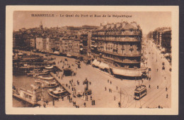 FRANCE, Vintage Postcard, Marseille, The Quai Du Port And Rue De La République - Joliette, Zone Portuaire