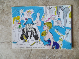 CPM Humour Illustrateur Saint Geniès Série Les Spectacles - Pin Up Cabaret Ouvreuse Champagne Vivement Demain Qu'on Trav - Humour