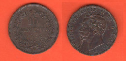 Italia Regno Cents 10 Centesimi 1866 H Mint Birmingham Rè Vittorio Em. II° Copper Coin - 1861-1878 : Victor Emmanuel II