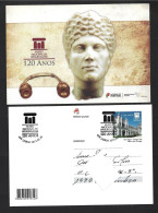 120th Years Postal Stationery Lisbon Archaeology Museum. Female Head (Julia), 1st Century AD, Roman Period, Lusitania. - Archéologie