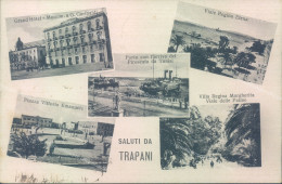 S531 Cartolina Saluti Da Trapani Citta'5 Vedutine 1932 - Trapani