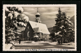 AK Davos-Dorf, Kirche Bei Schnee - Davos