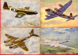 LOT DE 4 CP (Réf : HH389) (THÈME TRANSPORTS AVIATION>AVION) COLLECTION DES AVIONS ALLIÉS Série, I, 2 - 1939-1945: II Guerra