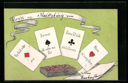 Künstler-AK Kartenspiel, Dass Glück ___ Stets Dir Ein, Mein ___ Ist Ewig Dein - Carte Da Gioco