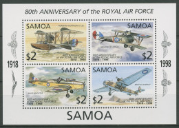 Samoa 1998 80 J. Royal Air Force Flugzeuge Block 64 Postfrisch (C41270) - Samoa