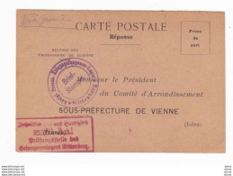 Carte En Franchise Militaire - Monsieur Le Président - Sous Préfecture De Vienne - Brieven En Documenten