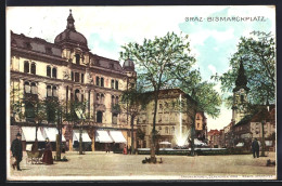 AK Graz, Bismarckplatz Mit Passanten - Altri & Non Classificati