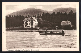 AK Erlaufsee Bei Mariazell, Herrenhaus Und Ruderboot - Altri & Non Classificati