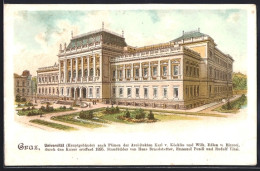 Lithographie Graz, Hauptgebäude Der Universität - Altri & Non Classificati