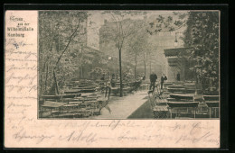 AK Hamburg-St.Pauli, Gasthaus Wilhelmshalle, Gartenansicht - Mitte