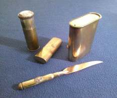 Lot De 4 Objets Artisanaux De Poilu De La 1°GM - 1914-18