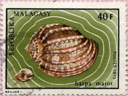 Madagascar (Rep) Poste Obl Yv: 520 Mi:679 Harpa Major (cachet Rond) - Coquillages