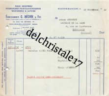 92 0066 BOULOGNE-BILLANCOURT SEINE 1952 Fournitures Blanchisseries Teintureries Lavoirs G. MÉCHIN & Fils à Mme AUSSERE - Kleidung & Textil