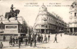 Orleans CPA Place Du Martroi Jeanne D'arc Par Foyatier La Rue De La Republique Et La Rue Bannier - Orleans