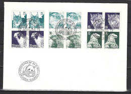 SUEDE. N°796a-801a Sur Enveloppe 1er Jour (FDC) De 1973. Phoque/Faucon/Lynx/Loutre/Aigle/Loup. - Eagles & Birds Of Prey