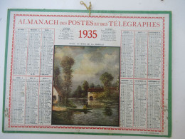 Almanach Postes Télégraphes /"Pêche Au Bord De La Moselle "/SEINE /  OLLER Paris Puteaux   /1935       CAL550 - Big : 1921-40