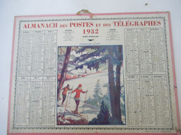 Almanach Postes Télégraphes /"Promenade En Skis  "/SEINE /  OLLER Paris Puteaux   /1932    CAL553 - Big : 1921-40