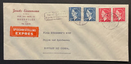Lettre EXPRES - Affr. COB 910 (x2) + 911 (x2) - Obl. EC LIEGE 1 A 1 "Trouvé à La Boite" Vers Neustadt Bei Coburg (DE) - Storia Postale