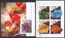 Dz0718 ! Imperf 2019 Guinea-Bissau Minerals Geology Nature #10470-3+Bl1801 Mnh - Minerals