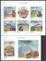 Dz0675 ! Imperf 2018 Guinea-Bissau Volcanoes Minerals #10227-1+Bl1760 Mnh - Minerals