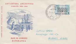 Argentina Antartida Argentina Cover Ca Base De Ejercito Esperanza 1.1.1964 (AGR158) - Research Stations