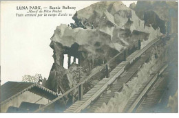 SPECTACLE.LUNA PARK.CP PHOTO N°9.SCENIC RAILWAY.MASSIF DU PIKES PEAKES.TRAIN ARRIVANT PAR LA RAMPE D'ACCES AU COL - Altri & Non Classificati