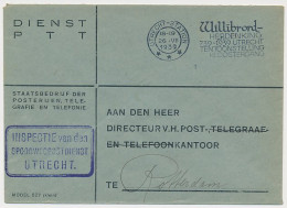 Dienst PTTT - Inspectie Van Den Spoorwegdienst Utrecht 1939 - Zonder Classificatie